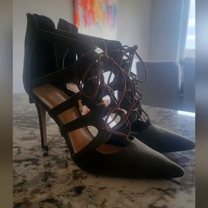 Daya by Zendaya lace up heels 8.5 green